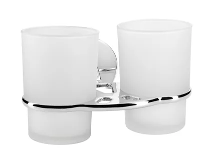 Porte-verre double Roma chromé