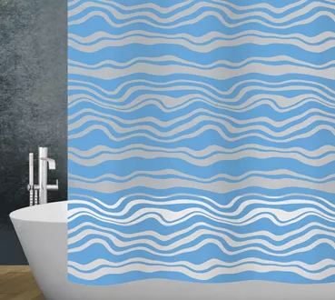 Rideau de douche PEVA Onda - blue