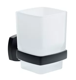 Porte-verre simple Quinto noir mat