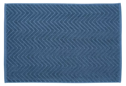 Tapis en tissu éponge Chevron indigo